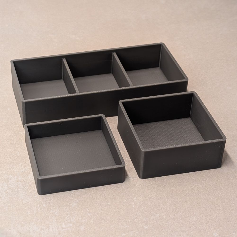 Organizer Box nach Maß individuell anpassbar dunkelgrau